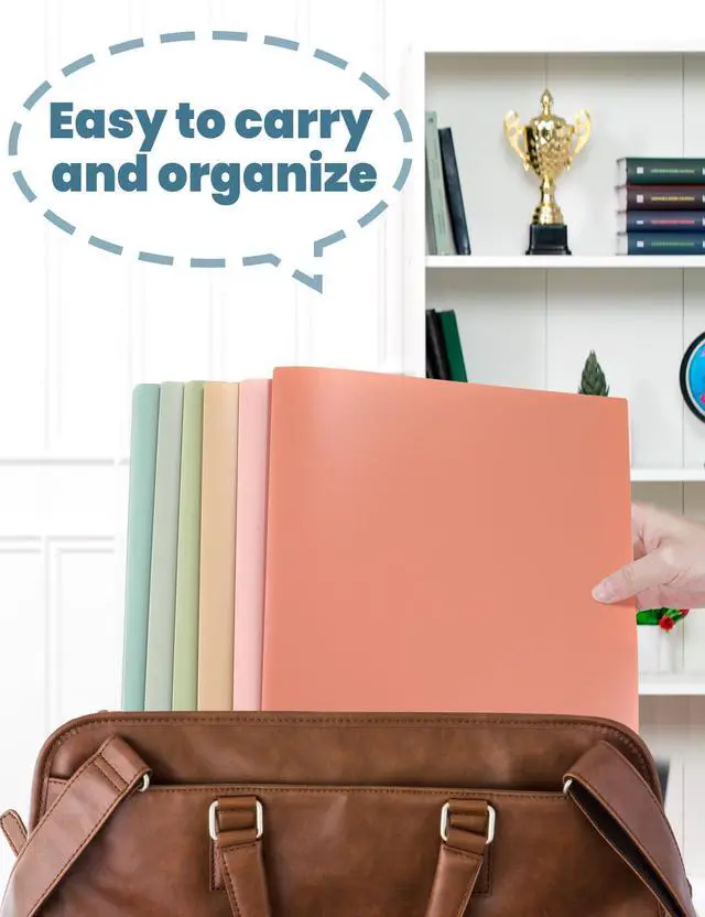 Alt view image 6 of 7 - Folders with Pockets (6 Pack, Vintage Colors), Plastic Folders with Pocket, Poly Folder for Documents Letter Size, 2 Pocket Folder for Kids, Home, School, Office
