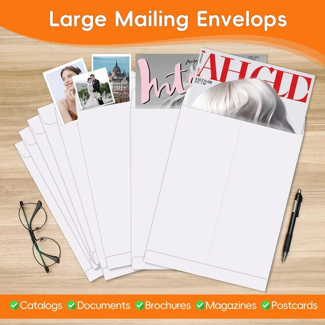 Alt view image 7 of 7 - 25 Pack Catalog Mailing Envelopes, 9 x12 Inches Self-Seal Manilla Envelopes | 9 x 12 Envelopes for Mailing, Organize, storage, Home, Office Business