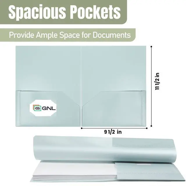 Alt view image 3 of 7 - Plastic Folders with Pockets, Pack of 5, Muted Pastel Colors, Heavy Duty 2 Pocket File Folders Letter Size, Pocket Folders for School, Home, and Office