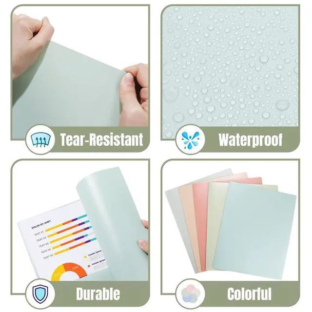 Alt view image 4 of 7 - Plastic Folders with Pockets, Pack of 5, Muted Pastel Colors, Heavy Duty 2 Pocket File Folders Letter Size, Pocket Folders for School, Home, and Office