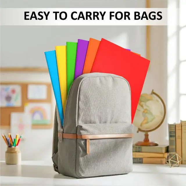 Alt view image 7 of 7 - 6 Pack Folders with Pockets, Plastic Pocket Folders,Cute Sweet Color Folder | Heavy Duty, Poly, Aesthetic Colored, for Kids Back to School Supplies, Office Filing Cabinet, Letter Size