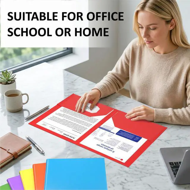 Alt view image 6 of 7 - 6 Pack Folders with Pockets, Plastic Pocket Folders,Cute Sweet Color Folder | Heavy Duty, Poly, Aesthetic Colored, for Kids Back to School Supplies, Office Filing Cabinet, Letter Size