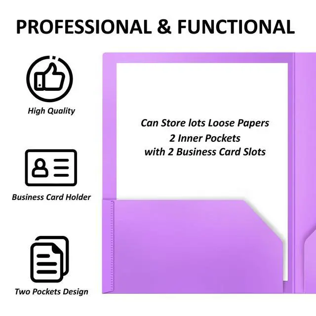 Alt view image 3 of 7 - 6 Pack Folders with Pockets, Plastic Pocket Folders,Cute Sweet Color Folder | Heavy Duty, Poly, Aesthetic Colored, for Kids Back to School Supplies, Office Filing Cabinet, Letter Size