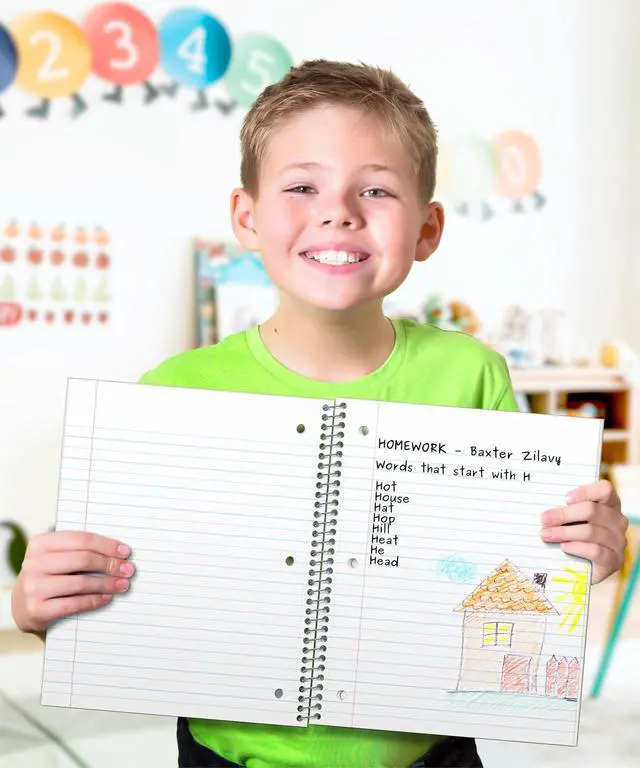 Alt view image 6 of 7 - 1-Subject Notebook 8x10.5, Wide Ruled, 200 Pages, Black | 100 Sheets (200 Pages), Wide Ruled Paper, Divider with Pockets, 3-Hole Punched & Perforated Pages