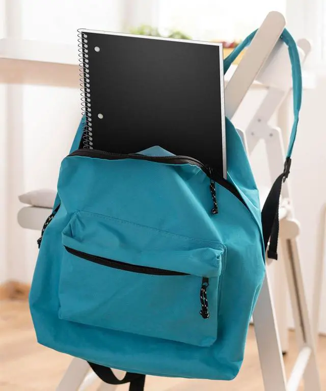 Alt view image 7 of 7 - 1-Subject Notebook 8x10.5, Wide Ruled, 200 Pages, Black | 100 Sheets (200 Pages), Wide Ruled Paper, Divider with Pockets, 3-Hole Punched & Perforated Pages