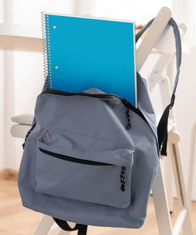 Alt view image 7 of 7 - 1-Subject College Ruled Spiral Notebook 8.5x11, 100 Sheets, Blue | Plastic Cover, Pocket Divider, 3-Hole Punched, Perforated Pages, Fits 8.5x11 Paper