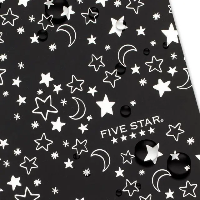 Alt view image 6 of 7 - Spiral Notebook + Study App, 1 Subject, Wide Ruled, 8" x 10-1/2", 80 Sheets, Fights Ink Bleed, Water Resistant Cover, Black Stars Glow in the Dark (930020F)