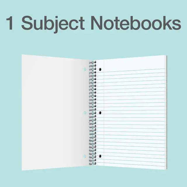 Alt view image 2 of 7 - Spiral Notebooks, 3 Pack, College Ruled, 70 Sheets, Earthtone Covers | 3 hole punched to fit any binder. Perforated sheets tear out easily. Color coded covers. One notebook per subject.