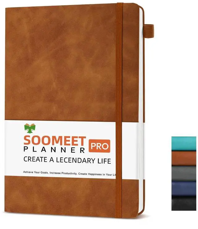 Main image of Lined Journal Notebook, 200 Pages, Leather Hardcover Notebooks, A5 College Ruled Thick Classic with Pen Loop Notebook Journals for Writing, for Women Men Office School, 5.75'' X 8.38'', Brown