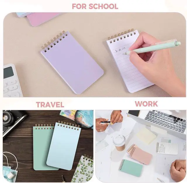 Alt view image 6 of 7 - Small Notebooks, Cute 3x5 Pocket Notepads, Mini Spiral Notebook with Lined Pages Nursing School Essentials, School Office Supplies Set Of 8