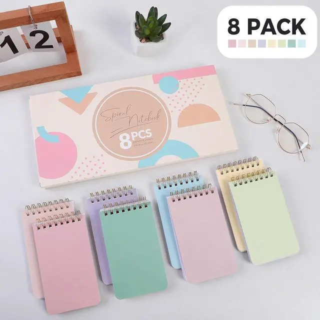 Alt view image 7 of 7 - Small Notebooks, Cute 3x5 Pocket Notepads, Mini Spiral Notebook with Lined Pages Nursing School Essentials, School Office Supplies Set Of 8