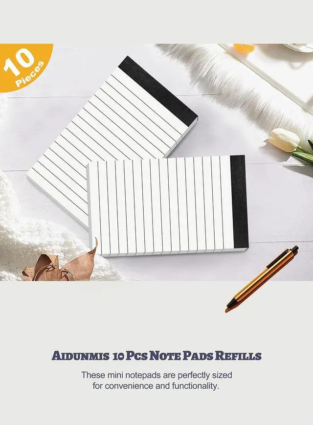 Alt view image 5 of 6 - 10 Pack Small Note Pads 3x5 Lined Writing Pads Small Pads of Paper 3x5 Pad | Mini Notepads with 30 Sheets per Notepad Paper Pads Mini Legal Pads 3x5 Inch Pocket Notebook for Taking Notes and Reminders