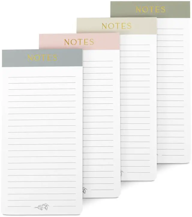 Main image of Beautiful Magnetic Notepads for Fridge - Set Of 4 Modern Note Pads | Lined Pages to Easily Write Notes and Make Grocery, Shopping Lists - Perfect to Do Pad with Strong Magnets for Refrigerator