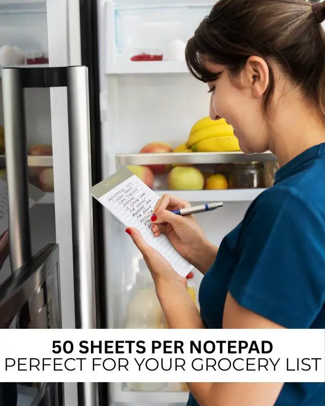Alt view image 3 of 7 - Beautiful Magnetic Notepads for Fridge - Set Of 4 Modern Note Pads | Lined Pages to Easily Write Notes and Make Grocery, Shopping Lists - Perfect to Do Pad with Strong Magnets for Refrigerator