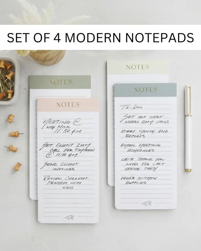 Alt view image 6 of 7 - Beautiful Magnetic Notepads for Fridge - Set Of 4 Modern Note Pads | Lined Pages to Easily Write Notes and Make Grocery, Shopping Lists - Perfect to Do Pad with Strong Magnets for Refrigerator