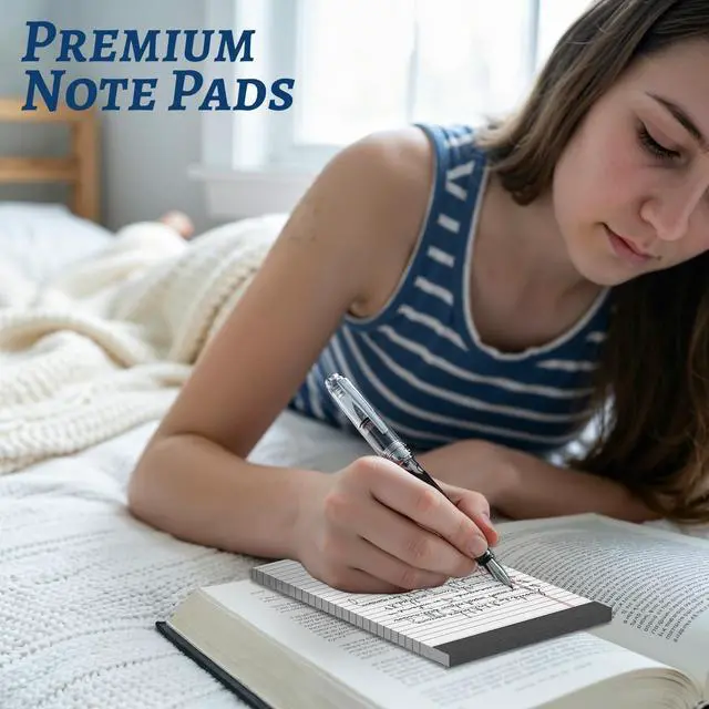 Alt view image 3 of 7 - 6 Pack 5 x 8 Inch White Legal Pads, Double-Sided Lined Notepads with Hard Backing for Office, School & Home, Thick Perforated No-Bleed Paper for Students, Teachers & Professionals
