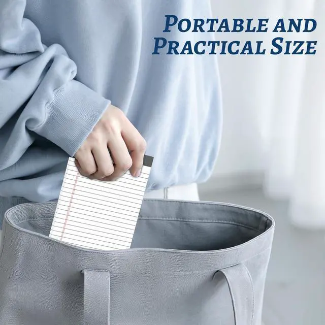 Alt view image 6 of 7 - 6 Pack 5 x 8 Inch White Legal Pads, Double-Sided Lined Notepads with Hard Backing for Office, School & Home, Thick Perforated No-Bleed Paper for Students, Teachers & Professionals
