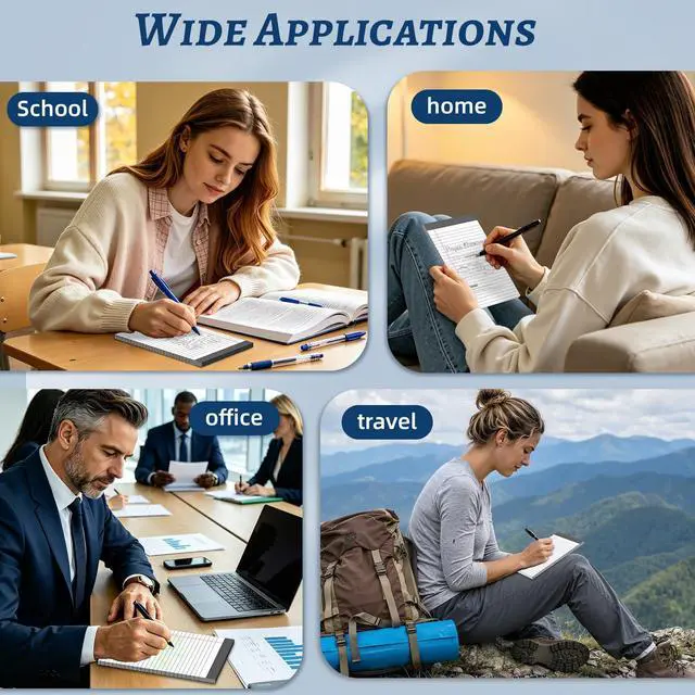 Alt view image 7 of 7 - 6 Pack 5 x 8 Inch White Legal Pads, Double-Sided Lined Notepads with Hard Backing for Office, School & Home, Thick Perforated No-Bleed Paper for Students, Teachers & Professionals