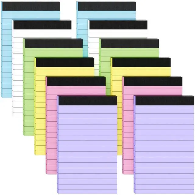 Main image of Colored Note Pads 12 Pack Small Notepad 3x5 In Mini Notepads Pocket Notepad | Memo Pad Easy Tear Small Note Pads,Server Lined Paper,30 Sheet/Notepad, Portable Memo Notepad for Home Schoo