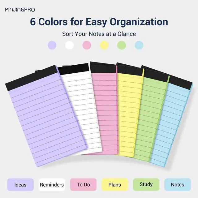 Alt view image 3 of 7 - Colored Note Pads 12 Pack Small Notepad 3x5 In Mini Notepads Pocket Notepad | Memo Pad Easy Tear Small Note Pads,Server Lined Paper,30 Sheet/Notepad, Portable Memo Notepad for Home Schoo