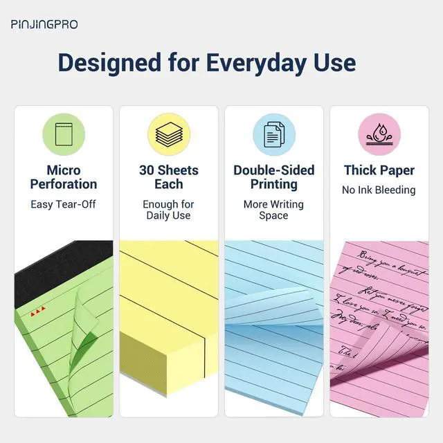 Alt view image 4 of 7 - Colored Note Pads 12 Pack Small Notepad 3x5 In Mini Notepads Pocket Notepad | Memo Pad Easy Tear Small Note Pads,Server Lined Paper,30 Sheet/Notepad, Portable Memo Notepad for Home Schoo