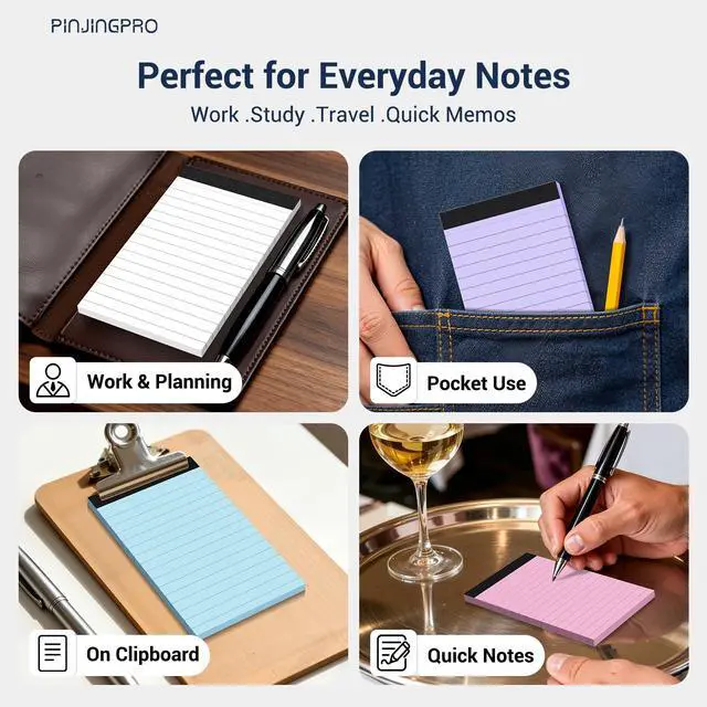 Alt view image 7 of 7 - Colored Note Pads 12 Pack Small Notepad 3x5 In Mini Notepads Pocket Notepad | Memo Pad Easy Tear Small Note Pads,Server Lined Paper,30 Sheet/Notepad, Portable Memo Notepad for Home Schoo