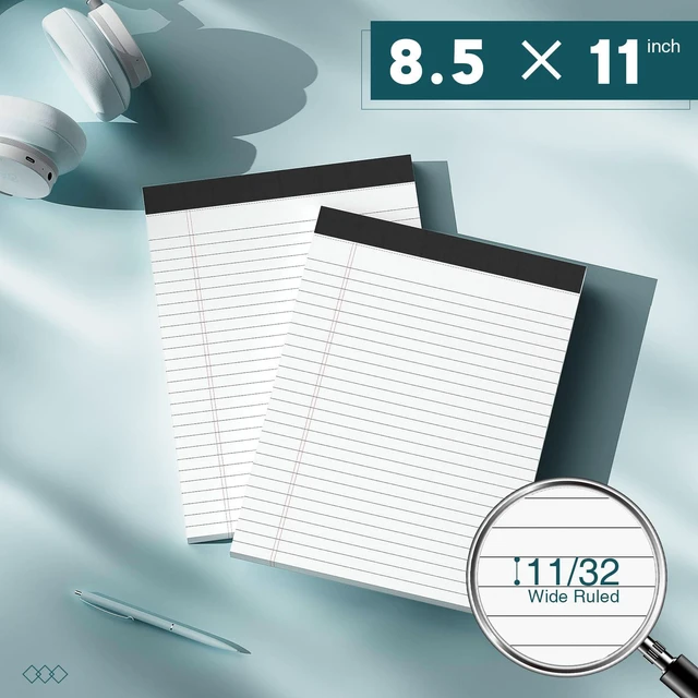 Alt view image 3 of 7 - 3 Pack Legal Pads 8.5 x 11 inch Notepad, 30 Sheets per Note Pads Wide Ruled Legal Pads, Pads of Paper Writing Pad - Ideal for Office, School or Home Use