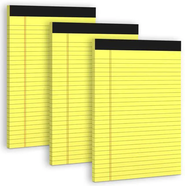 Main image of Yellow Legal Pads 8.5 x 11 Note Pads,3 Pack Yellow Legal Notepads 8.5 x 11 | Wide Ruled Writing Paper Pads,Perforated Legal Note Pad 30 Sheets Per Lined Paper Yellow Notepad for Taking Notes,Reminders