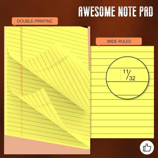 Alt view image 3 of 7 - Yellow Legal Pads 8.5 x 11 Note Pads,3 Pack Yellow Legal Notepads 8.5 x 11 | Wide Ruled Writing Paper Pads,Perforated Legal Note Pad 30 Sheets Per Lined Paper Yellow Notepad for Taking Notes,Reminders