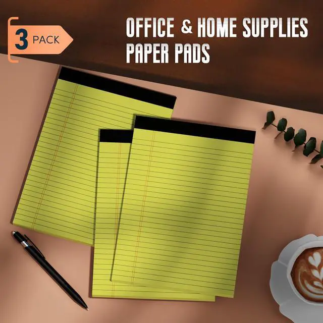 Alt view image 7 of 7 - Yellow Legal Pads 8.5 x 11 Note Pads,3 Pack Yellow Legal Notepads 8.5 x 11 | Wide Ruled Writing Paper Pads,Perforated Legal Note Pad 30 Sheets Per Lined Paper Yellow Notepad for Taking Notes,Reminders