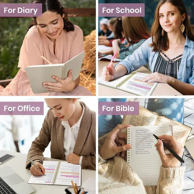 Alt view image 7 of 7 - Lined Spiral Notebook for Work Hardcover Spiral Journal College Ruled | Purple, 5.7" x 7.9" Spiral Journals for Writing, Work Notebooks, Note taking and Office School Supplies, 140 Pages