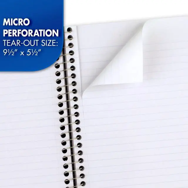Alt view image 4 of 7 - Small Spiral Notebook, 3-Subject, College Ruled Paper, 9-1/2" x 5-1/2", 150 Sheets per Notebook, Color Will Vary, 1 Count (06900)