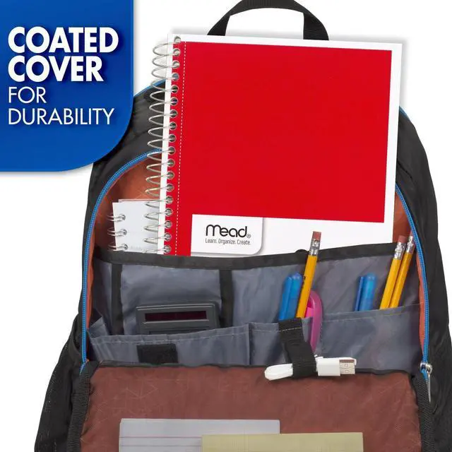 Alt view image 7 of 7 - Small Spiral Notebook, 3-Subject, College Ruled Paper, 9-1/2" x 5-1/2", 150 Sheets per Notebook, Color Will Vary, 1 Count (06900)