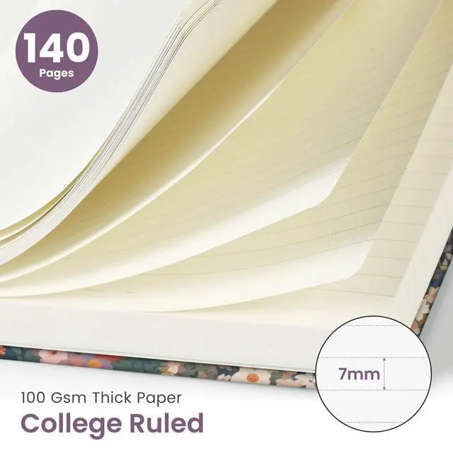 Alt view image 2 of 7 - Pretty Spiral Journal for Women, Lined Hardcover Notebook, 6" x 8" | For Work and Note Taking, College Ruled Pages, Cute Journal for Writing, 140 Pages, Garden