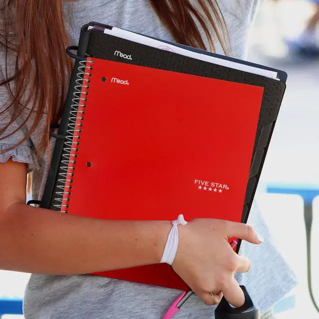 Alt view image 7 of 7 - Spiral Notebook + Study App, 3 Subject, Wide Ruled Paper, 10-1/2" x 8", 150 Sheets, Red (72029)
