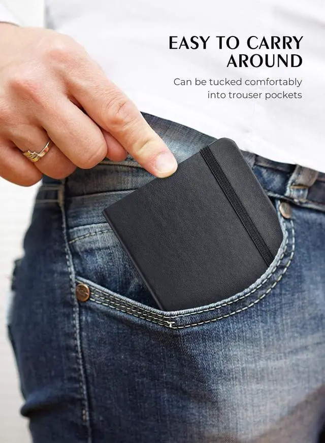Alt view image 6 of 7 - Pocket Notebook, Small Notebook, 2-Pack Total 320 Pages,3.7" x 5.7" Pocket Notebook (2 Pack, Black1) | small notepad mini notebook Total 320 Pages