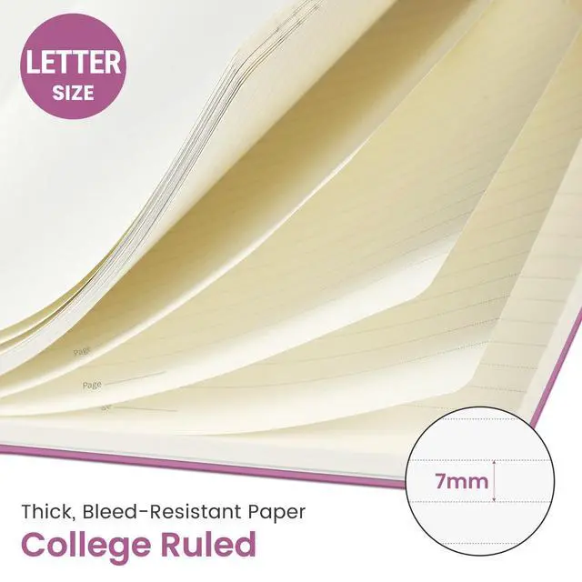 Alt view image 2 of 7 - Large Spiral Lined Notebook for Work, Journal for Women & Men | Purple 8.5" x 11" Notebooks for Note taking, Writing & Journaling, College Ruled Pages, Plastic Cover