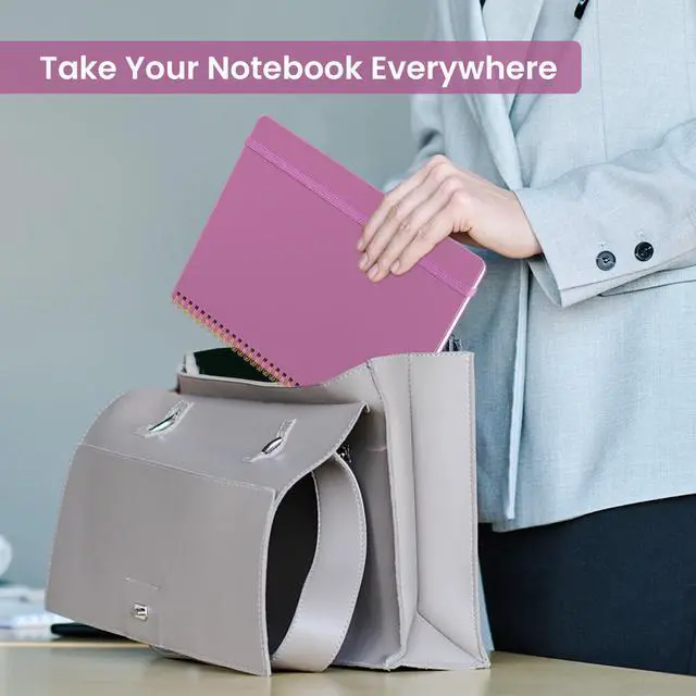 Alt view image 7 of 7 - Large Spiral Lined Notebook for Work, Journal for Women & Men | Purple 8.5" x 11" Notebooks for Note taking, Writing & Journaling, College Ruled Pages, Plastic Cover