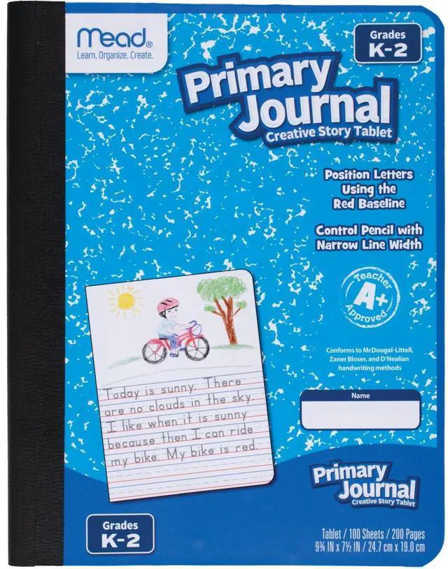 Main image of Primary Journal Creative Story Tablet Composition Notebook, 7.5" x 9.75", Grades K-2, 100 Sheets, Color Selected For You (10297)