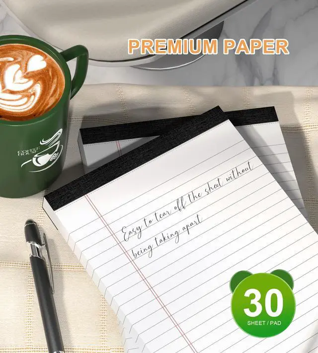 Alt view image 4 of 6 - Note Pads 5x8 Small Legal Pads White Notepad, 6 Pack, Narrow Ruled Notepads | Micro Perforated Legal Writing Pads Memo Pad, 30 Sheet/ Note Pad, Notebook Paper Tablet for School, Lined Note Pad 5x8''