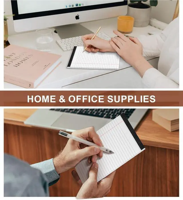 Alt view image 6 of 6 - Note Pads 5x8 Small Legal Pads White Notepad, 6 Pack, Narrow Ruled Notepads | Micro Perforated Legal Writing Pads Memo Pad, 30 Sheet/ Note Pad, Notebook Paper Tablet for School, Lined Note Pad 5x8''