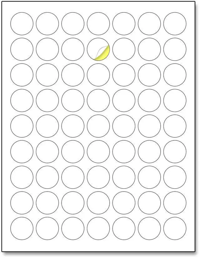 Main image of 1 inch Round Labels Printable Circle Stickers - 8.5" x 11", 30 Sheets | Laser/Inkjet Printing, comes with Print Templates