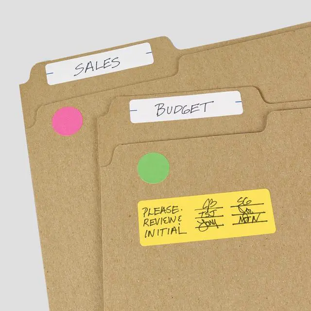 Alt view image 2 of 5 - Color-Coding Removable Labels, 1" x 3", Assorted Neon Colors, Non-Printable, 72 Blank Labels Total (6722)