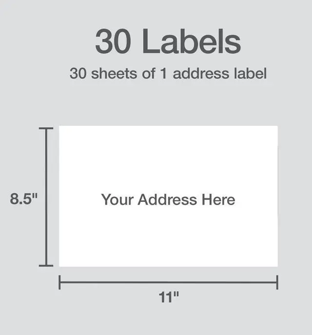 Alt view image 2 of 5 - 8.5" x 11" Shipping Labels, 30 per Pack, White, Laser and Inkjet Full Sheet Printer Labels, Self-Adhesive, Permanent Stick, Smudge-Resistant, Perfect for Shipping, Mailing, and Warehouse Use