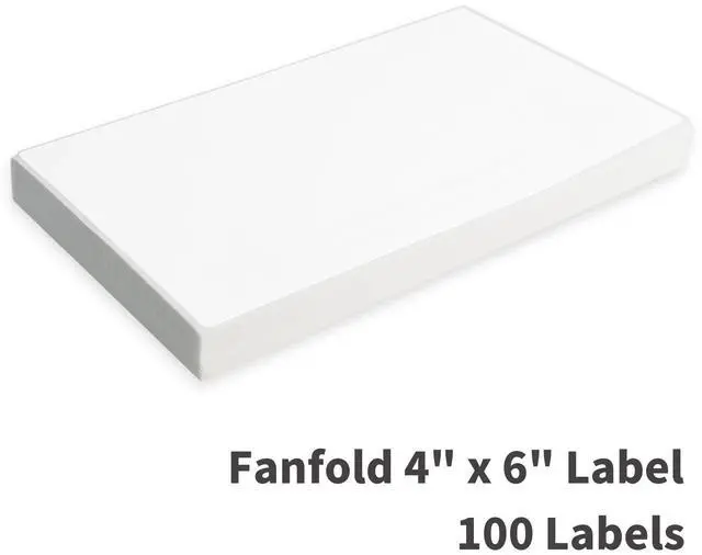 Alt view image 3 of 7 - 4x6 Fanfold Thermal Label, 100 Per Stack Thermal Shipping Labels | BPA Free, Perforated, Strong Adhesive, Compatible with Most Thermal Printers