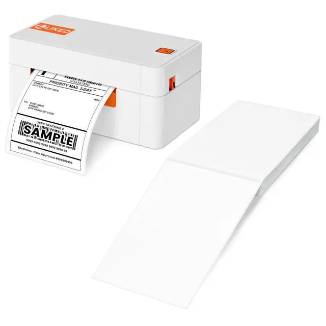 Alt view image 4 of 7 - 4x6 Fanfold Thermal Label, 100 Per Stack Thermal Shipping Labels | BPA Free, Perforated, Strong Adhesive, Compatible with Most Thermal Printers