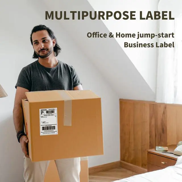 Alt view image 6 of 7 - 4x6 Fanfold Thermal Label, 100 Per Stack Thermal Shipping Labels | BPA Free, Perforated, Strong Adhesive, Compatible with Most Thermal Printers