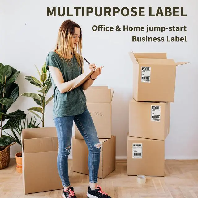 Alt view image 7 of 7 - 4x6 Fanfold Thermal Label, 100 Per Stack Thermal Shipping Labels | BPA Free, Perforated, Strong Adhesive, Compatible with Most Thermal Printers