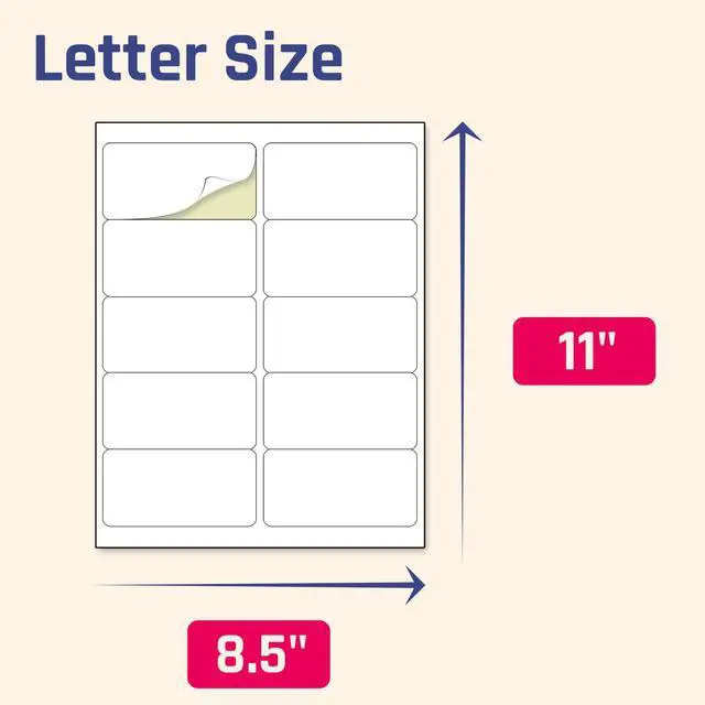 Alt view image 2 of 7 - 2" x 4" Labels for Printer, Printable Mailing Address Labels - 400 Pieces | Laser/Inkjet Printing, comes with Print Templates
