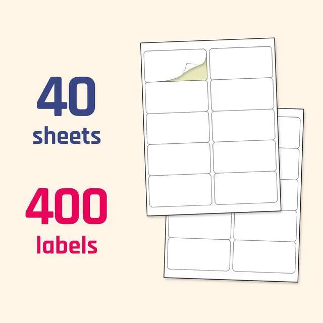 Alt view image 5 of 7 - 2" x 4" Labels for Printer, Printable Mailing Address Labels - 400 Pieces | Laser/Inkjet Printing, comes with Print Templates